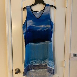 DKNY glacier mountain scape dress, tunic, cover up